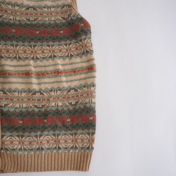 Vintage Woolrich Fair Isle Knit Sweater Vest Cabincore Cottagecore M - Picture 4 of 8